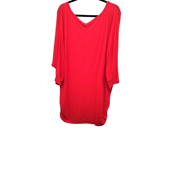 Johnny California Red Batwing plus size Sleeve Top 5XL - Picture 3 of 8